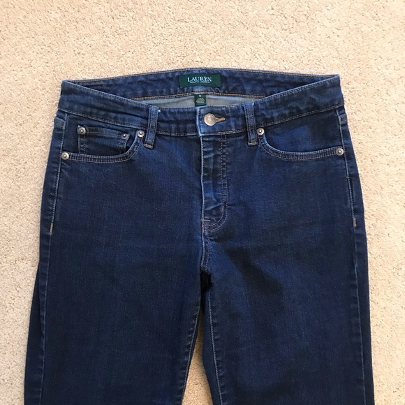 Lauren Ralph Lauren Denim Blue Jeans Womens Size 6 Dark Blue Mid Rise Straight - Picture 2 of 13
